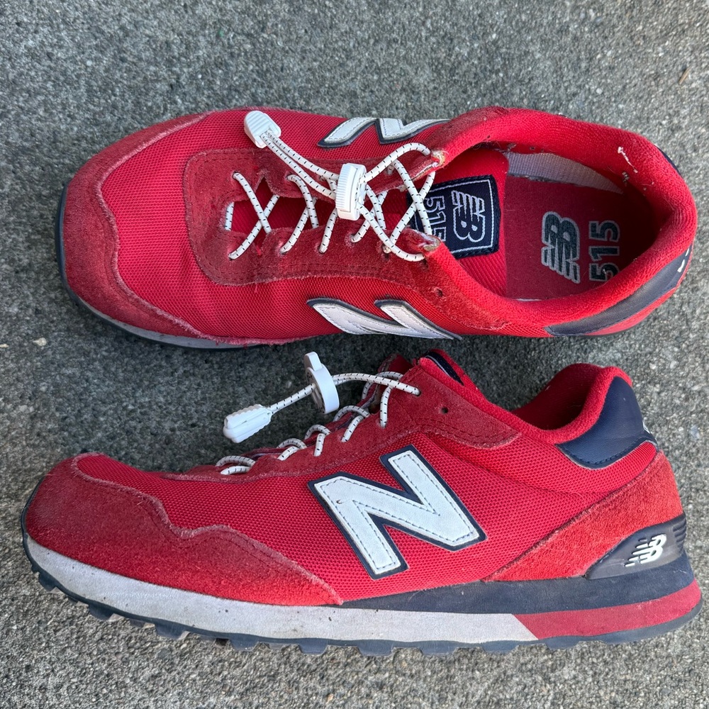NEW BALANCE 515 WOMEN SHOES Sneakers LOCK LACES SUEDE LEATHER RETRO ORIGINAL RED - Picture 3 of 10